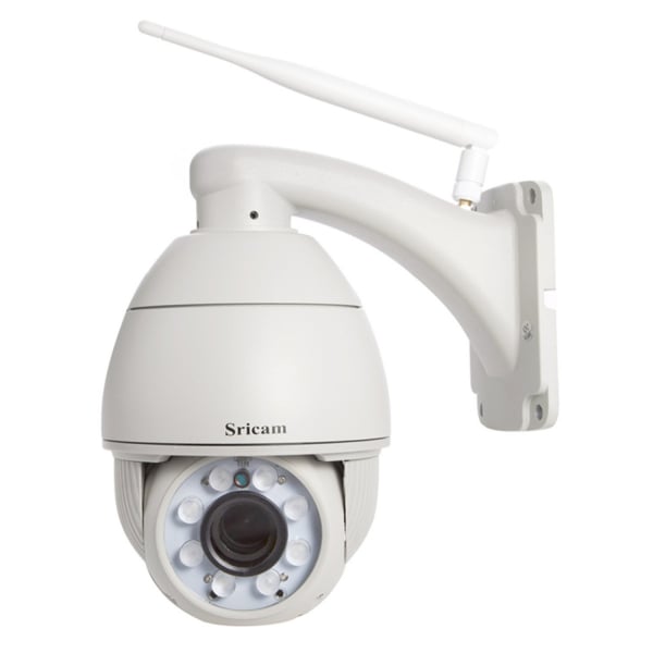 Set Camera de supraveghere IP WIFI Sricam™ SP008B Plus , Exterior , Conectare Telefon / PC , night vision , rezistenta la apa, FullHD 1920*1080, camera 2.0 MP, senzor miscare , alb + sticker "obiectiv [2]