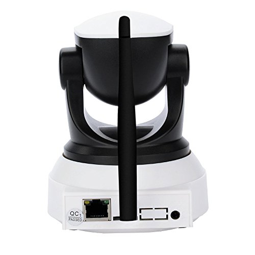 Set Camera de supraveghere IP WIFI Sricam™ SP017 Plus , Conectare Telefon / PC , Night vision, Rotire automata rapida, FullHD 1920*1080, camera 2.0 MP, senzor miscare, alb + sticker "obiectiv supraveg [2]