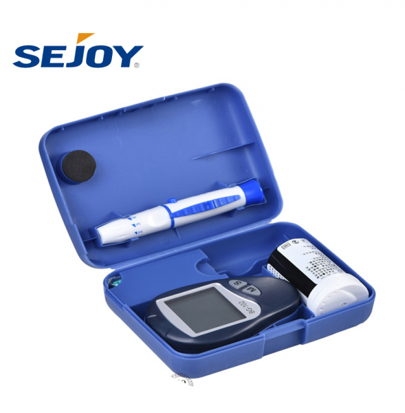 Set Glucometru Sejoy BG102 , 10 ace , 10 teste , dispozitiv de intepare,  glucoza si, auto-intepator, testare rapida si precisa, nu necesita codare, albastru [3]