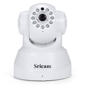 Baby Monitor Wireless Sricam™ SP012 ,Conectare Telefon/PC, Monitorizare Video Audio Bebelusi , Vedere Nocturna, Sunet bidirectional, Push to talk, Rotire automata, Senzor miscare, Alb [0]