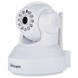 Baby Monitor Wireless Sricam™ SP012 ,Conectare Telefon/PC, Monitorizare Video Audio Bebelusi , Vedere Nocturna, Sunet bidirectional, Push to talk, Rotire automata, Senzor miscare, Alb [2]