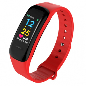 Bratara fitness MoreFIT™ FitGear C18, Puls, Ritm cardiac, Pedometru, Tensiune, Calorii, Notificari, Monitorizare somn, Stand-by 15 zile,  BT 4.0, Rosu [0]