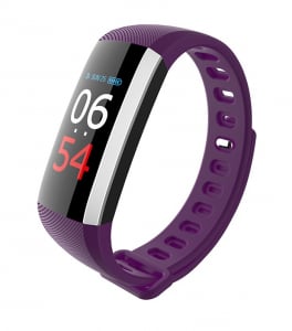 Bratara fitness MoreFIT™ G19, ecran color TFT, IP67, puls dinamic 24/24h ,oxigen ,tensiune, nivel oboseala, monitorizare somn,  remote camera, stand-by 21 zile, Android, iOS, notificari, mov [0]