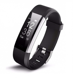 Bratara fitness MoreFIT™ Id115Plus, BT 4.0, Pasi, Distanta, Calorii, Rezistenta la apa IP67, Timp de activitate, Monitorizare Somn, SMS Alert, Puls, Negru [1]