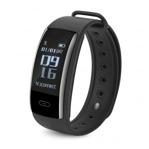 Bratari fitness - Bratara fitness MoreFIT™ QS90, BT 4.0, heart rate, tensiune, management somn, OLED 0.96 inch, IP68 submersibilia, Negru