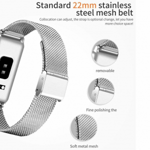 Bratara fitness MoreFIT™ Y8 , BT 4.0, Ritm Cardiac, Tensiune, Nivel Oxigen, Calorii, Pedometru, Monitorizare Somn, Notificari Apeluri si Mesaje, Anti-lost, Stand-by 15 zile, Android, iOS, Curea Otel I [2]