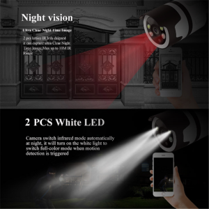 Camera de supraveghere IP WIFI BabyToy™ AG03 , Exterior , Conectare Telefon / PC, night vision color, rezistenta la apa, FullHD 1920*1080, camera 2.0 MP, senzor miscare, alb [4]