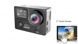 Camera Video Sport Eken H5s+ 4k+ 12MP UHD 30fps EIS (stabilizator), Wi-Fi, 2" LCD touch screen + dual dispaly , telecomanda, accesorii, carcasa waterproof 100feet, unghi de filmare 170 grade, ultra sl [3]
