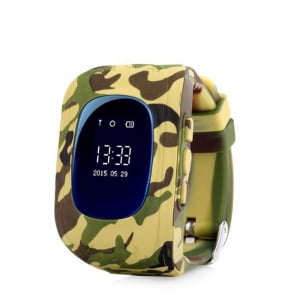 Ceas smartwatch cu GPS copii MoreFIT™ Q50 , functie telefon, monitorizare GPS in timp real , Wi-FI, buton SOS si monitorizare spion, galben camo +SIM prepay cadou [0]