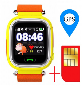 Ceas smartwatch GPS copii MoreFIT™ GW100 Plus , cu GPS si functie telefon, Wi-Fi, ecran 1.22" touchscreen, Bluetooth, tripla pozitionare, Buton SOS, vibratii, Galben + SIM prepay cadou [1]