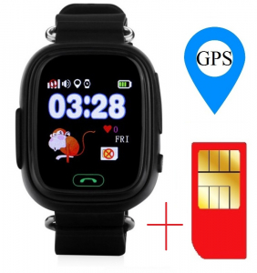Ceas smartwatch GPS copii MoreFIT™ GW100 Plus , cu GPS si functie telefon, Wi-Fi, ecran 1.22" touchscreen, Bluetooth, tripla pozitionare, Buton SOS, vibratii, Negru + SIM prepay cadou [1]