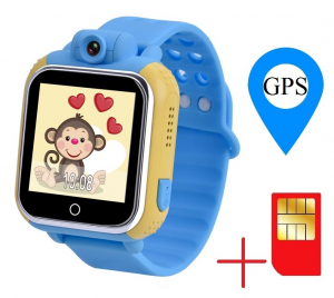 Ceas smartwatch GPS copii MoreFIT™ GW1000 3G Pro , GPS, camera 2MP, Wi-FI si functie telefon, ecran touchscreen 1.54", buton SOS, Albastru + SIM prepay cadou [1]