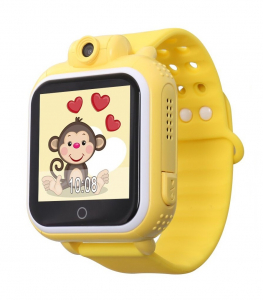 Smartwatch - Ceas smartwatch GPS copii MoreFIT™ GW1000 3G Pro , GPS, camera 2MP, Wi-FI si functie telefon, ecran touchscreen 1.54", buton SOS, Galben +SIM prepay cadou