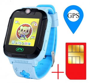 Smartwatch - Ceas smartwatch GPS copii MoreFIT™ GW2000 3G Pro, cu GPS si functie telefon, camera 2MP, WiFi, ecran touchscreen 1.54", monitorizare spion si buton SOS, albastru + SIM prepay cadou