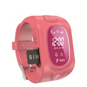 Ceas smartwatch GPS copii MoreFIT™ GW300, tripla pozitionare GPS+LBS+WiFi, telefon, buton SOS, monitorizare spion, design rezistent, Roz + SIM prepay cadou [1]