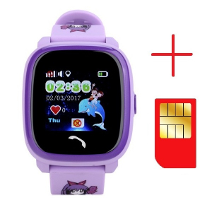 Ceas smartwatch GPS copii MoreFIT™ GW400s Pro , cu GPS si functie telefon, Wi-Fi, rezistent la apa, ecran touchscreen 1.22", monitorizare spion, buton SOS, lila + SIM prepay cadou [2]