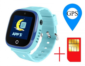 Ceas smartwatch GPS copii MoreFIT™ GW400x Pro , cu GPS si functie telefon, rezistent la apa, camera foto, buton SOS, Albastru + SIM prepay cadou [1]