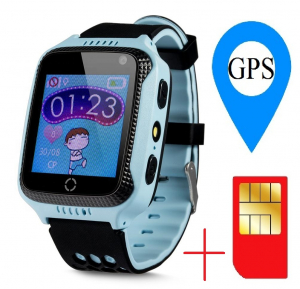 Ceas smartwatch GPS copii MoreFIT™ GW500x Pro , cu GPS si functie telefon, camera foto + lanterna, monitorizare spion, buton SOS, albastru + SIM prepay cadou [1]