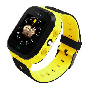 Ceas smartwatch GPS copii MoreFIT™ GW500x Pro , cu GPS si functie telefon, camera foto + lanterna, monitorizare spion, buton SOS, galben + SIM prepay cadou [0]