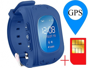 Ceas smartwatch GPS copii MoreFIT™ Q50, functie telefon, monitorizare GPS in timp real , Wi-FI, buton SOS si monitorizare spion, Bleumarin +SIM prepay cadou [1]