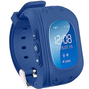 Ceas smartwatch GPS copii MoreFIT™ Q50, functie telefon, monitorizare GPS in timp real , Wi-FI, buton SOS si monitorizare spion, Bleumarin +SIM prepay cadou [0]