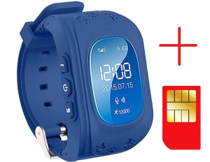 Ceas smartwatch GPS copii MoreFIT™ Q50, functie telefon, monitorizare GPS in timp real , Wi-FI, buton SOS si monitorizare spion, Bleumarin +SIM prepay cadou [2]