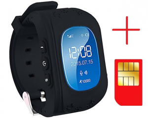 Ceas smartwatch GPS copii MoreFIT™ Q50, functie telefon, monitorizare GPS in timp real , Wi-FI, buton SOS si monitorizare spion, negru + SIM prepay cadou [2]