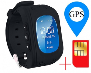 Ceas smartwatch GPS copii MoreFIT™ Q50, functie telefon, monitorizare GPS in timp real , Wi-FI, buton SOS si monitorizare spion, negru + SIM prepay cadou [1]