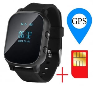 Ceas smartwatch GPS copii sau adultii MoreFIT™ GW700, cu GPS si functie telefon,Wi-Fi, monitorizare spion, buton SOS, Negru +SIM prepay cadou [2]