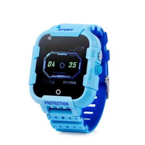 Ceas smartwatch GPS copii sau adultii MoreFIT™ KT12, GPS, apelare video, 4G, camera 2MP, Wi-FI si functie telefon, ecran touchscreen 1.4", buton SOS, albastru + SIM prepay cadou [1]