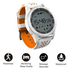 Ceas Smartwatch MoreFIT™ F3 Plus Sport, autonomie 12 luni, rezistent la apa ip67, Android/iOS, notificari apeluri, sms, barometru, altitudine, alb/orange [3]
