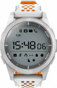 Ceas Smartwatch MoreFIT™ F3 Plus Sport, autonomie 12 luni, rezistent la apa ip67, Android/iOS, notificari apeluri, sms, barometru, altitudine, alb/orange [1]