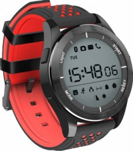 Ceas Smartwatch MoreFIT™ F3S Plus Sport, autonomie 12 luni, rezistent la apa ip67, Android/iOS, notificari apeluri, sms, barometru, altitudine, negru/rosu [4]