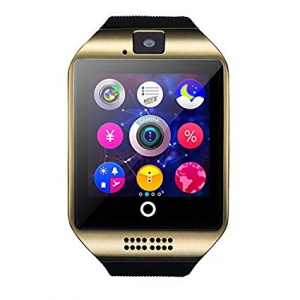 Ceas Smartwatch MoreFIT™  Q18 Plus Pro, cu sim, display 1.54", camera foto, carcasa metalica, ecran curbat, NFC, BT 3.0, auriu [1]