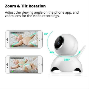 Set Baby Monitor Wireless BabyToy™ AR19 , monitorizare video audio bebelusi , vedere nocturna, sunet bidirectional, functie push to talk, rotire automata, HD 1280*720, 1.0 MP, senzor miscare, alb + st [3]