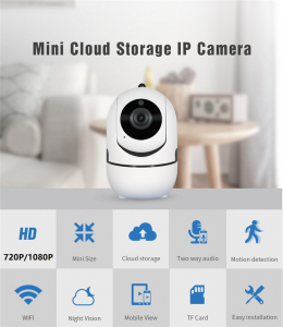 Set Baby Monitor Wireless BabyToy™ AR26 , Monitorizare Video Audio Bebelusi , Vedere Nocturna, Sunet Bidirectional, Functie Push To Talk, Rotire Automata, Full HD 2MP 1920*1080, Senzor Miscare, Alb +  [2]