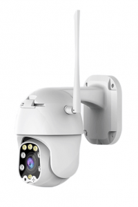 Set Camera de supraveghere IP WIFI BabyToy™ AG-D1, 2 MP, Exterior, Conectare Telefon / PC , night vision color, rezistenta la apa, FullHD 1920*1080, camera 2.0 MP, senzor miscare, alb + sticker "obiec [1]