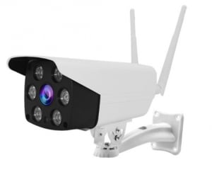 Set Camera de supraveghere IP WIFI BabyToy™ AG02 , Exterior , Conectare Telefon / PC , night vision color, rezistenta la apa, FullHD 1920*1080, camera 2.0 MP, senzor miscare, alb + sticker "obiectiv s [2]
