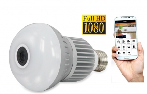 Set Camera de supraveghere IP WIFI BabyToy™ AR-P6 bec , Full HD 3MP, Night vision, Conectare telefon / PC , Vedere panoramica 360° 3D, Senzor miscare, Alarma, Comunicare audio bidirectionala, stocare  [0]