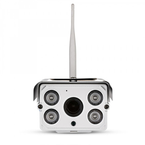 Set Camera de supraveghere IP WIFI Sricam™ SH027 Plus SriHome Exterior , FullHD 2MP 1080p, Zoom, Conectare Telefon / PC , night vision , rezistenta la apa, senzor miscare, alb + sticker "obiectiv supr [1]