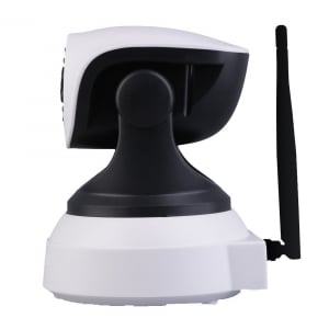 Set Camera de supraveghere IP WIFI Sricam™ SP017 Plus , Conectare Telefon / PC , Night vision, Rotire automata rapida, FullHD 1920*1080, camera 2.0 MP, senzor miscare, alb + sticker "obiectiv supraveg [2]
