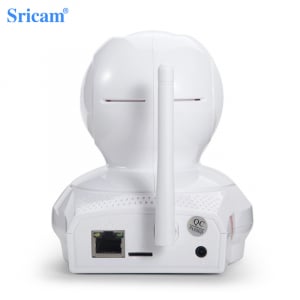 Set Camera de supraveghere IP WIFI Sricam™ SP019 Plus, FullHD 2MP, Conectare Telefon / PC , night vision , rezistenta la apa, rezolutie 1920*1080, senzor miscare , alb + sticker "obiectiv supravegheat [2]