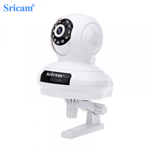 Set Camera de supraveghere IP WIFI Sricam™ SP019 Plus, FullHD 2MP, Conectare Telefon / PC , night vision , rezistenta la apa, rezolutie 1920*1080, senzor miscare , alb + sticker "obiectiv supravegheat [1]