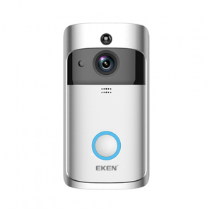 Sonerie fara fir wireless smart EKEN S1 Pro, videointerfon, wifi, cu acumulator, alerta miscare, inregistrare, comunicare bidirectionala, modul sonerie interior inclus, argintiu [1]