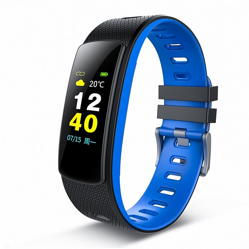 Bratara fitness MoreFIT™ iWown I6 C, Display color full touch, senzor lumina, puls dinamic 24h, 7 sport, rezistenta la apa ip67, notificari, albastru
