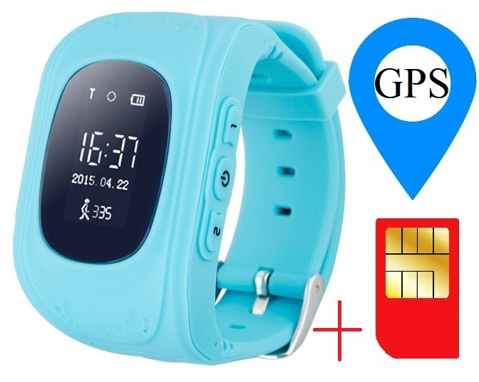 Ceas smartwatch cu GPS copii MoreFIT™ Q50, functie telefon, monitorizare GPS in timp real , Wi-FI, buton SOS si monitorizare albastru +SIM prepay cadou