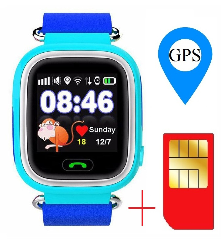 Ceas smartwatch GPS copii MoreFIT™ GW100 Plus , cu GPS si functie telefon, Wi-Fi, ecran 1.22" touchscreen, Bluetooth, tripla pozitionare, Buton vibratii, Albastru + SIM cadou