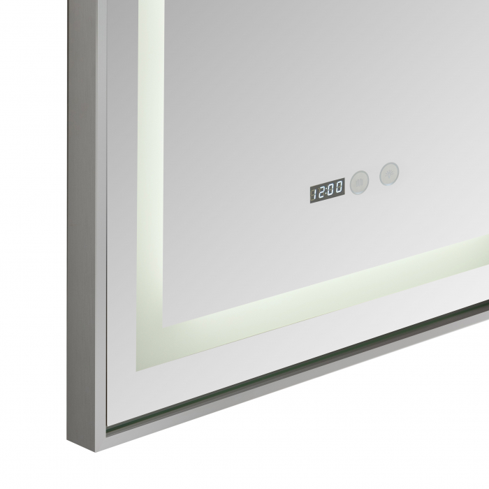 Oglinda baie rama aluminiu 50x70  cu sistem dezaburire,termometru si ceas cu buton touch. [5]