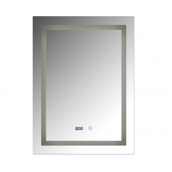 Oglinda baie cu iluminare Led, ceas, dezaburire  si buton touch 60x80 cm [4]