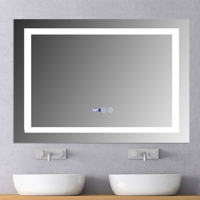 OGLINDA BAIE CU ILUMINARE LED,DEZABURIRE,CEAS SI TERMOMETRU 100X70 CM [1]